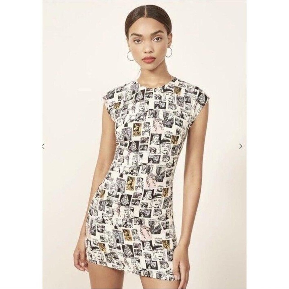 RARE Reformation Comic Print Mini Dress